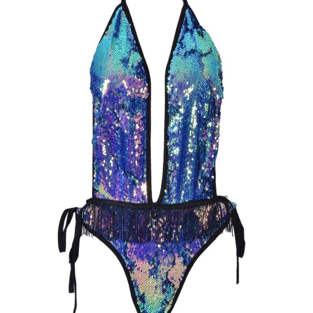 Ocean Mist Sequin Bodysuit